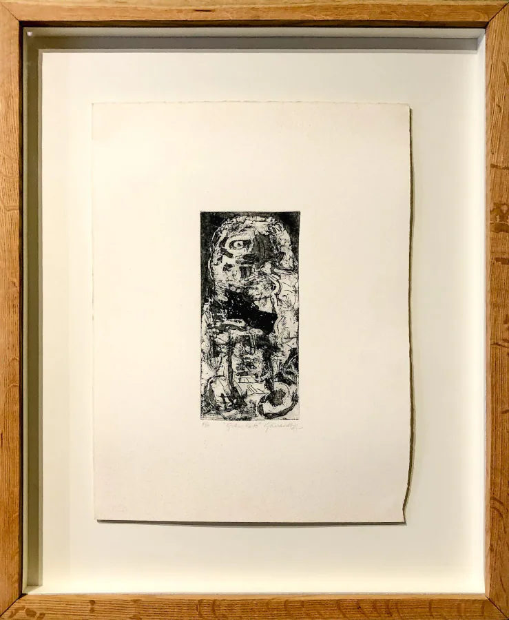 Gran Pato (P/A), obra original de Gilberto Aceves Navarro; Aguafuerte y aguatinta · 47 x 57 x 4 cm · 1997, Anomalía Arte CDMX