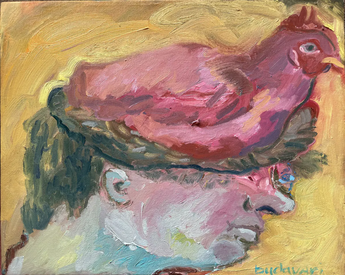 El Neno, obra original de Richard Budavari; Óleo sobre lienzo · 40 x 50 cm · 2026, Anomalía Arte CDMX