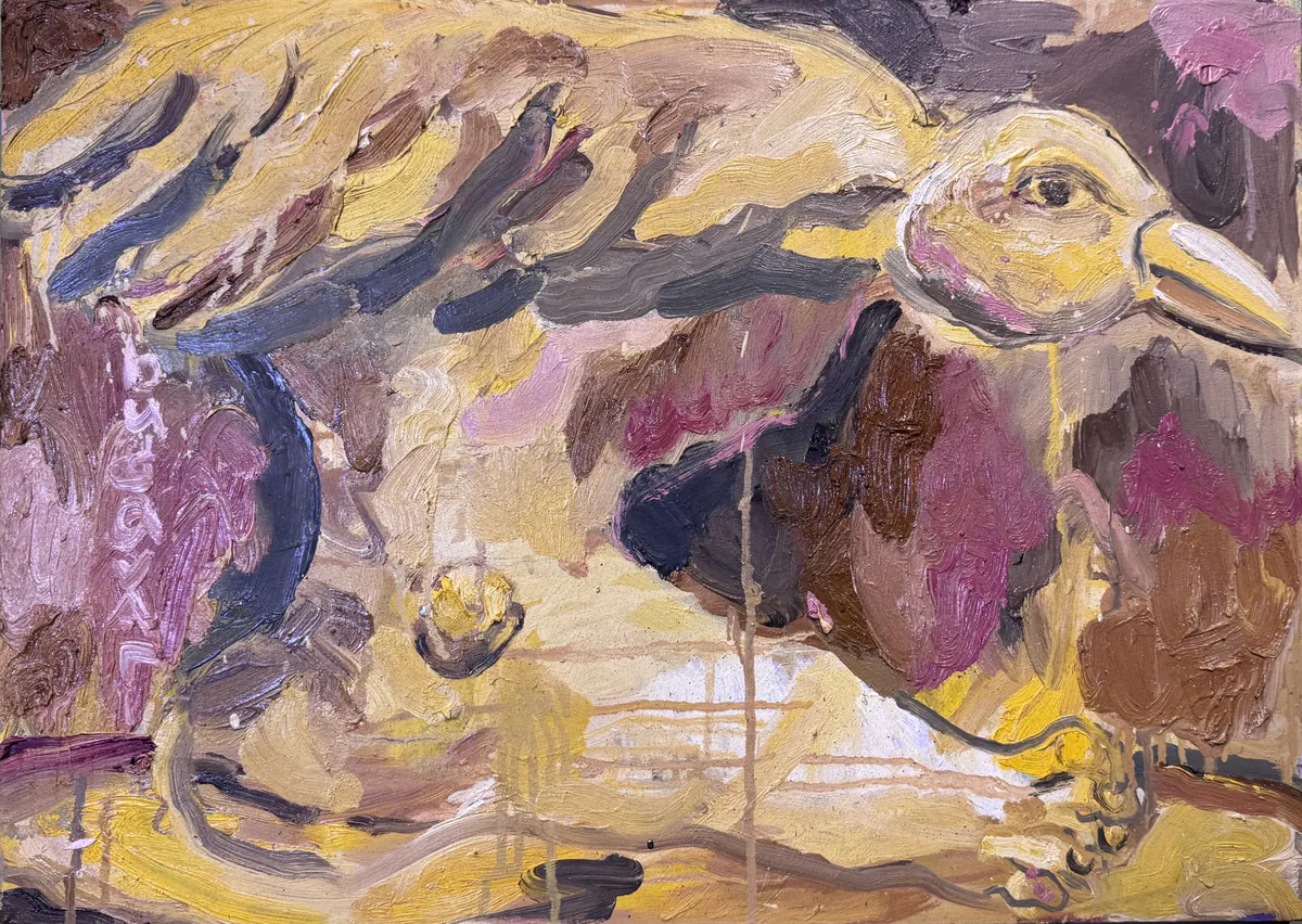 Neno, obra original de Richard Budavari; Óleo sobre lienzo · 40 x 50 cm · 2026, Anomalía Arte CDMX