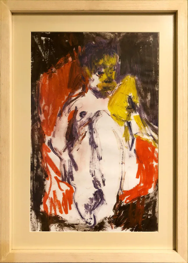 Estudio de una mujer, obra original de Sofia Liubavtseva; Barra de óleo sobre papel · 39 x 54 x 3 cm · 2025, Anomalía...
