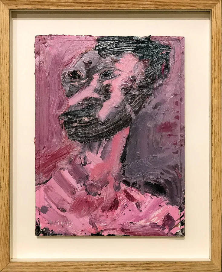Retrato, obra original de Toro Amillategui; Óleo sobre pizarrón · 44 x 54 x 5 cm · s/f, Anomalía Arte CDMX