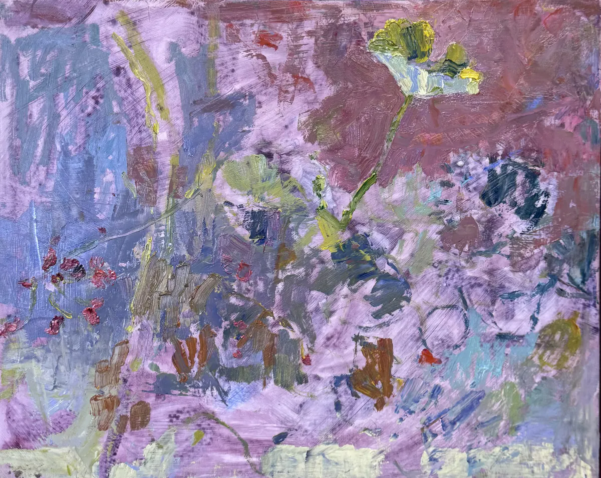 Una falda verde, obra original de Veriti Alis; Óleo sobre lienzo · 55 x 45 x 4 cm · 2025, Anomalía Arte CDMX